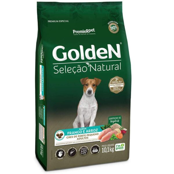 Ração Seca PremieR Pet Golden Seleção Natural para Cães Adultos Mini Bits 10,1Kg