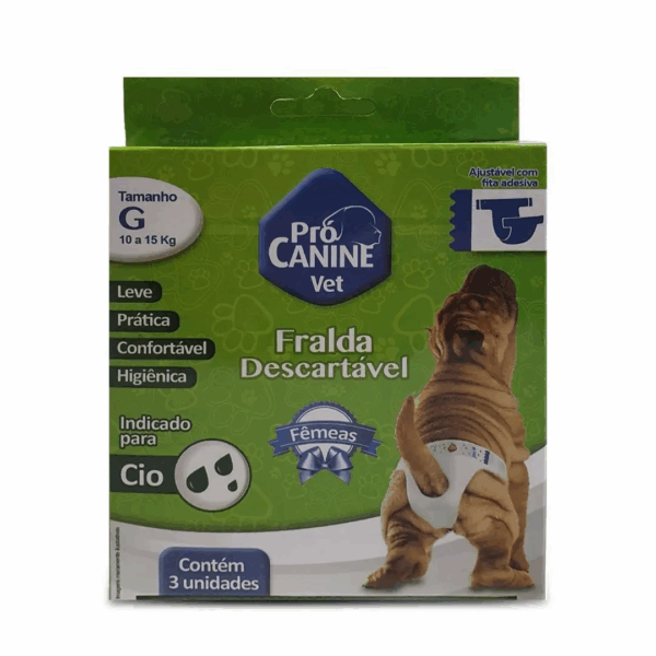Fralda Descartavel Grande 3 Unidades Procanine - Pro Canine