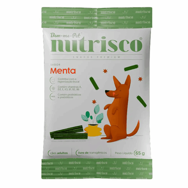 Petisco para Cachorro Snacks Dental 65g sem Corantes Artificiais Nutrisco