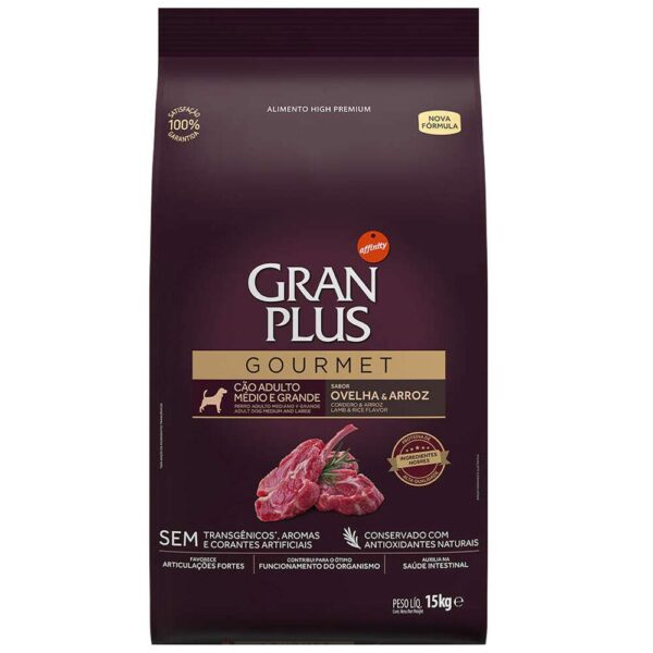 Ração GranPlus Gourmet Cães Adultos Médio e Grande Ovelha e Arroz 15kg