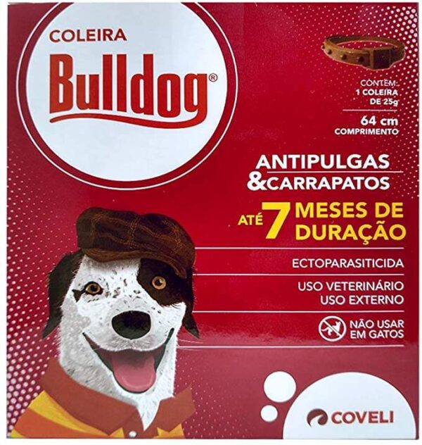 Coleira Coveli Antipulga BullDog - 64cm