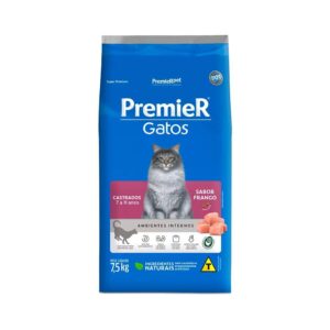 Ração Premier para Gatos Castrados de 7 a 11 anos Sabor Frango 7,5kg