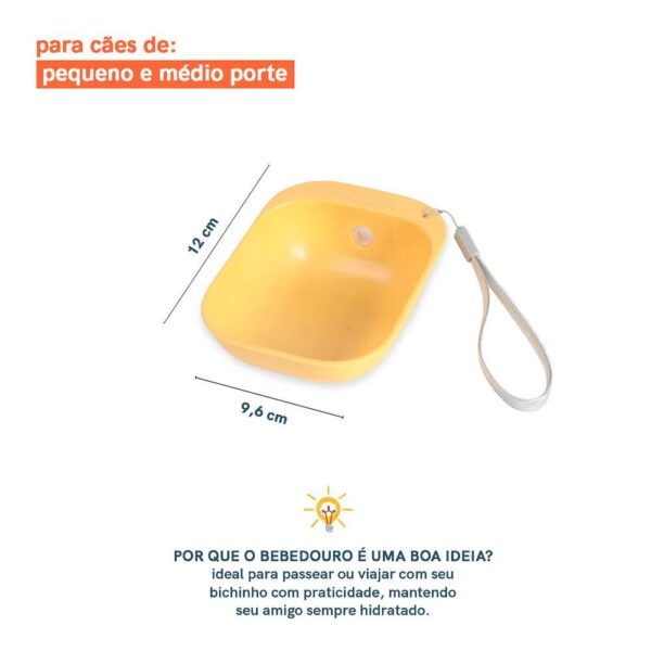 Bebebouro Portátil para Pets com Encaixe para Garrafas amarelo - Oikos Animal - Imagem 3