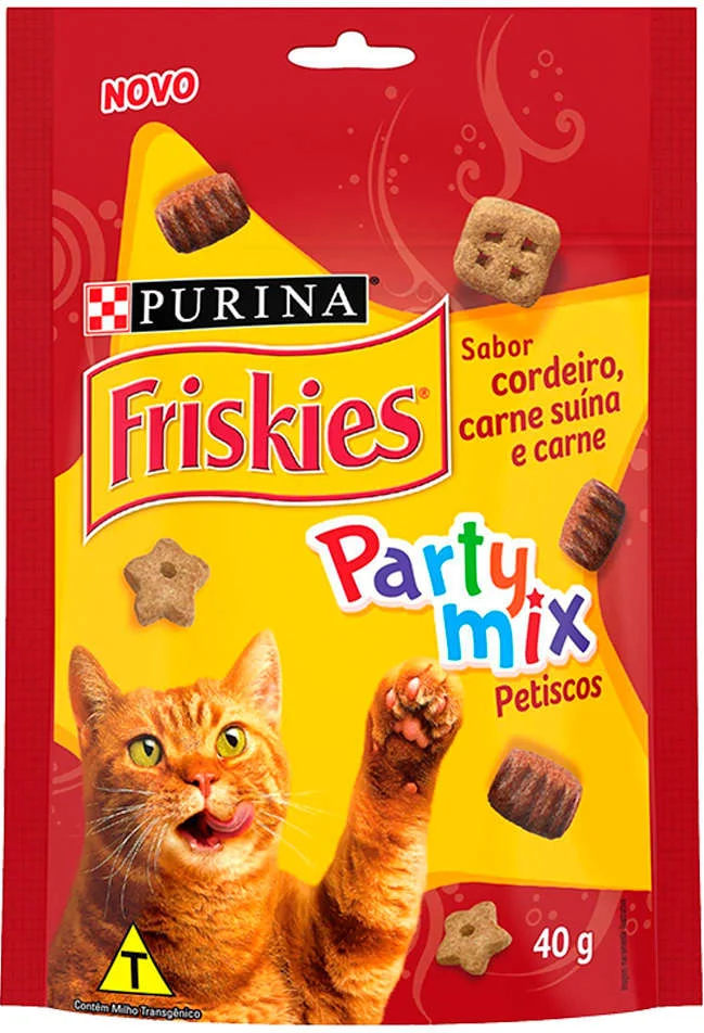 Petisco Purina Friskies Friskies para Gatos Adultos Sabor Carne e Cordeiro 40,0g