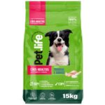 Ração Seca Pet.life Frango e Arroz para Cães Adultos Porte Médio e Grande