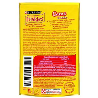 Ração Nestlé Purina Friskies Sachê Carne ao Molho para Gatos 85g - Imagem 2