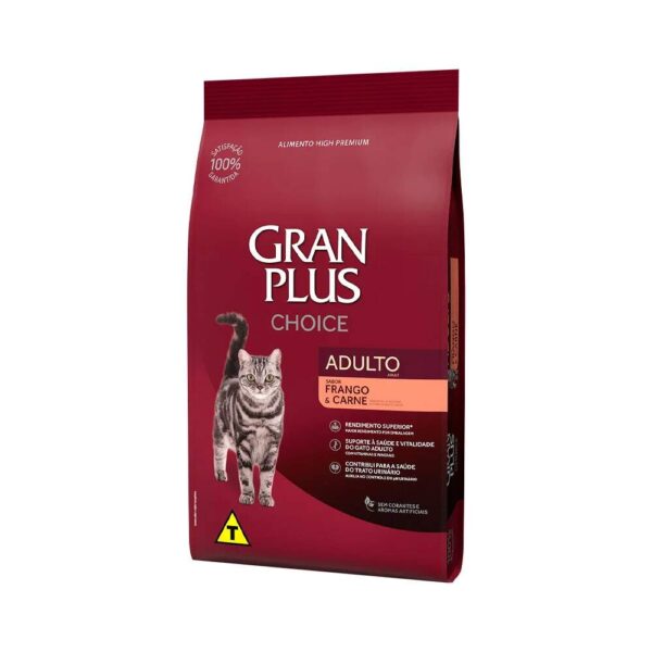 Ração GranPlus Choice para Gatos Adultos Sabor Frango e Carne 10,1kg - Imagem 2
