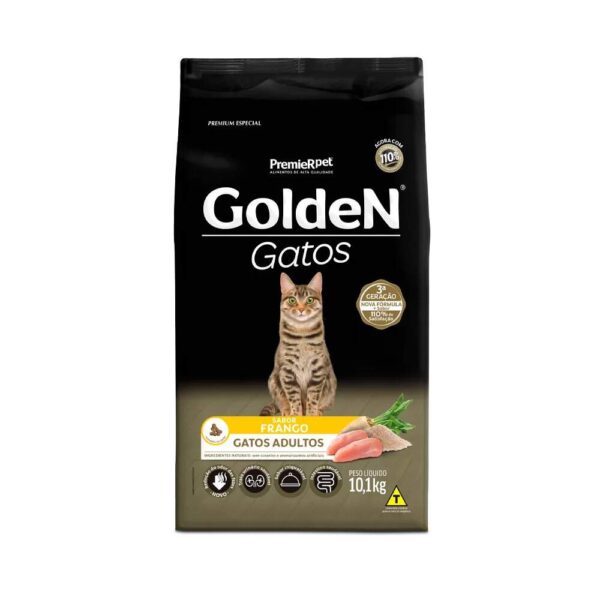 Ração Golden para Gatos Adultos Sabor Frango 10kg - Imagem 2